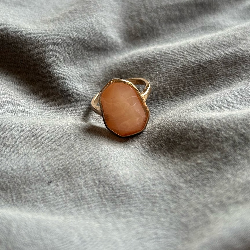 Peach Stone Silver-Tone Ring - Women Jewelry